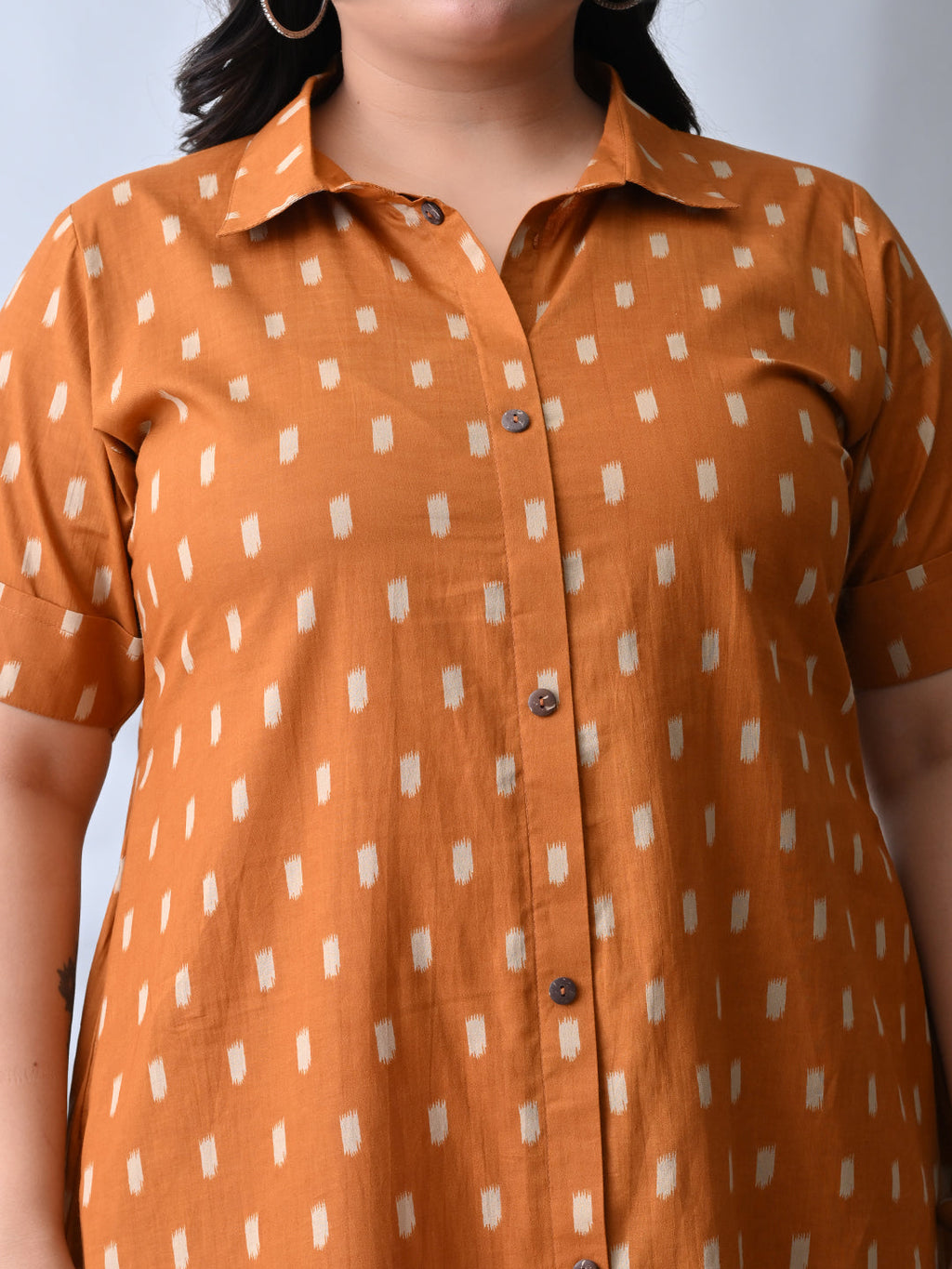 Sunset Muse Premium Cotton Shirt Dress with Easy Fit