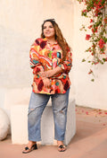 Plus Size Boho Swirl Abstract Shirt | Desinoor