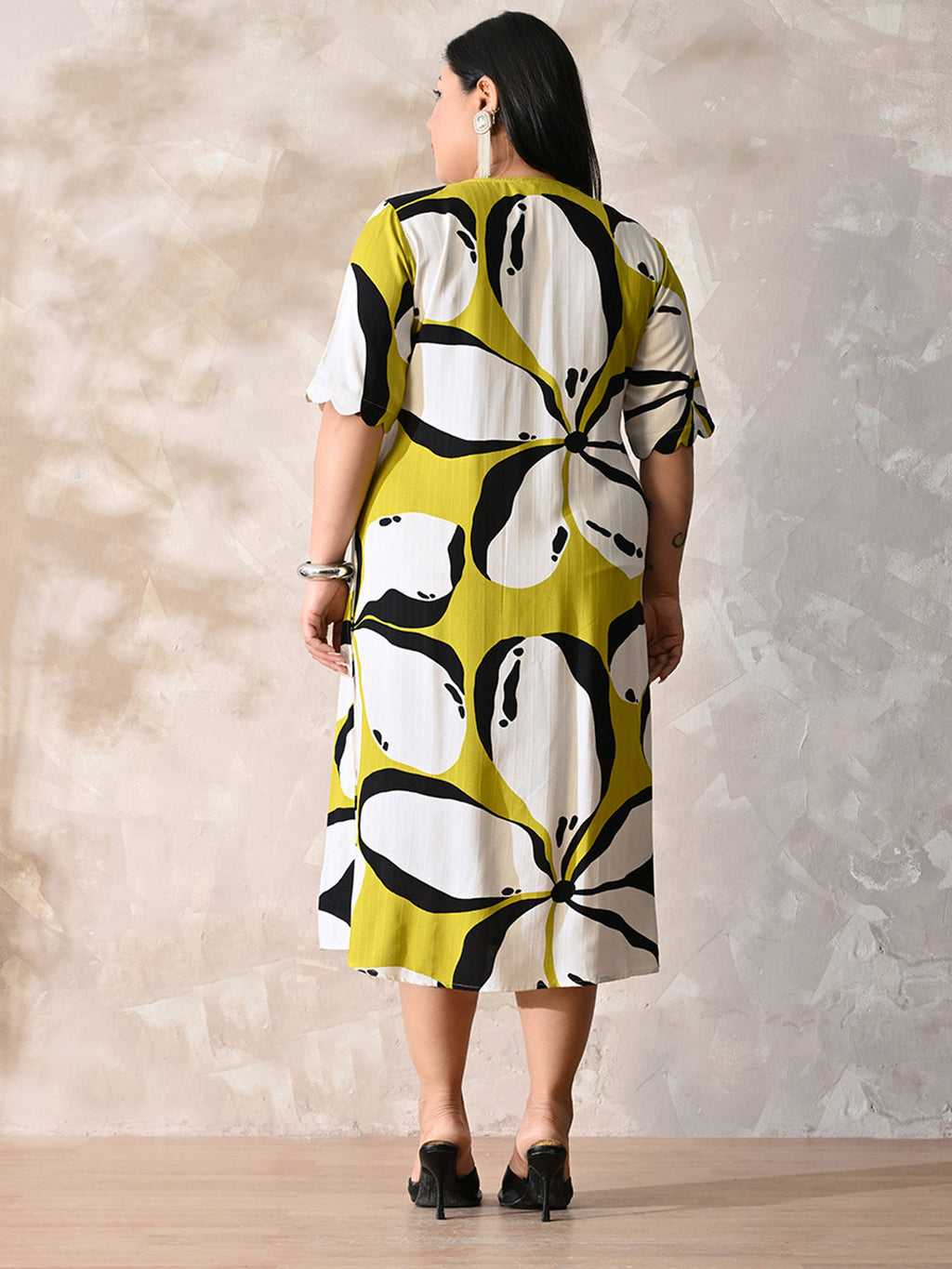Sunlit Bloom Printed Rayon Dress