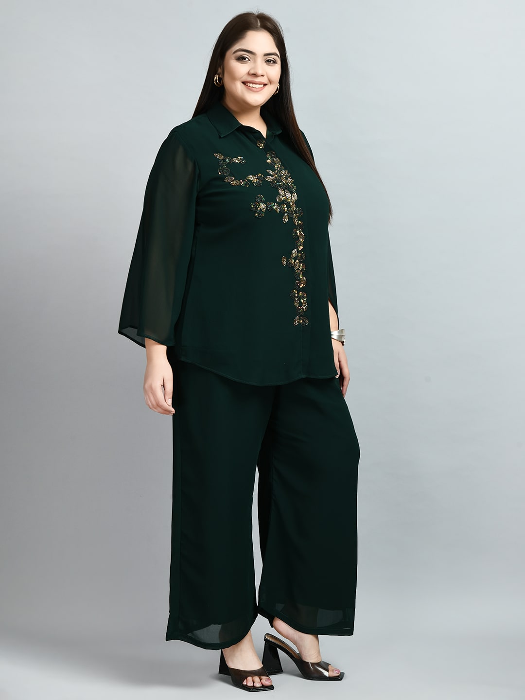 Plus Size Royal  Bottle Green Co-ord Set