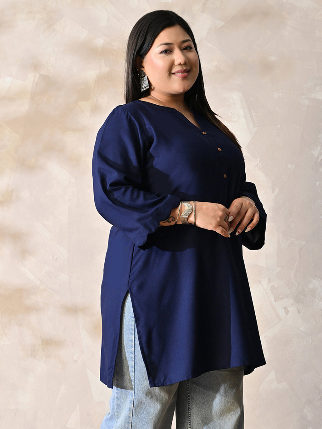 Celeste Navy Luxe Everyday Rayon Kurta
