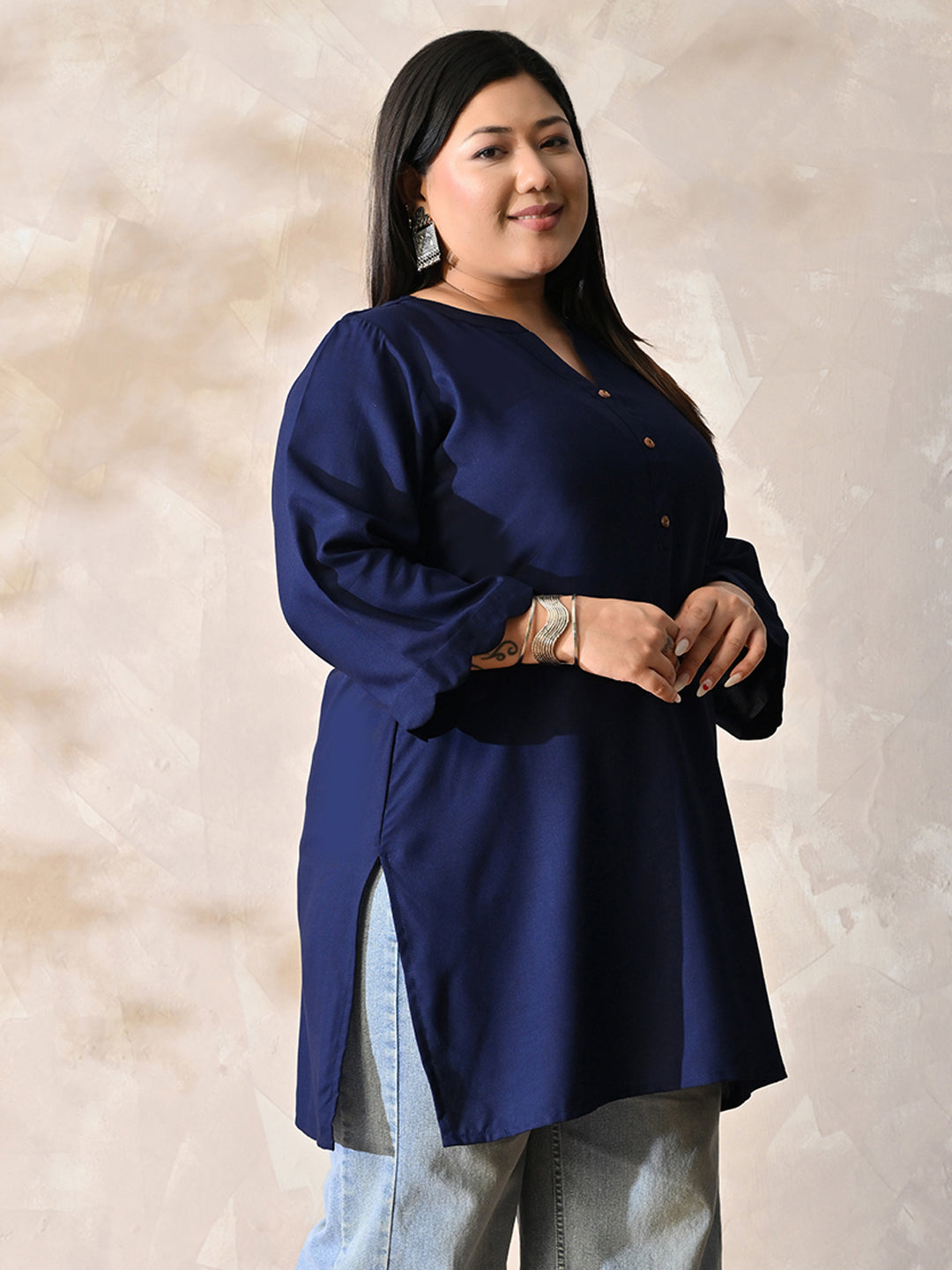 Celeste Navy Luxe Everyday Rayon Kurta