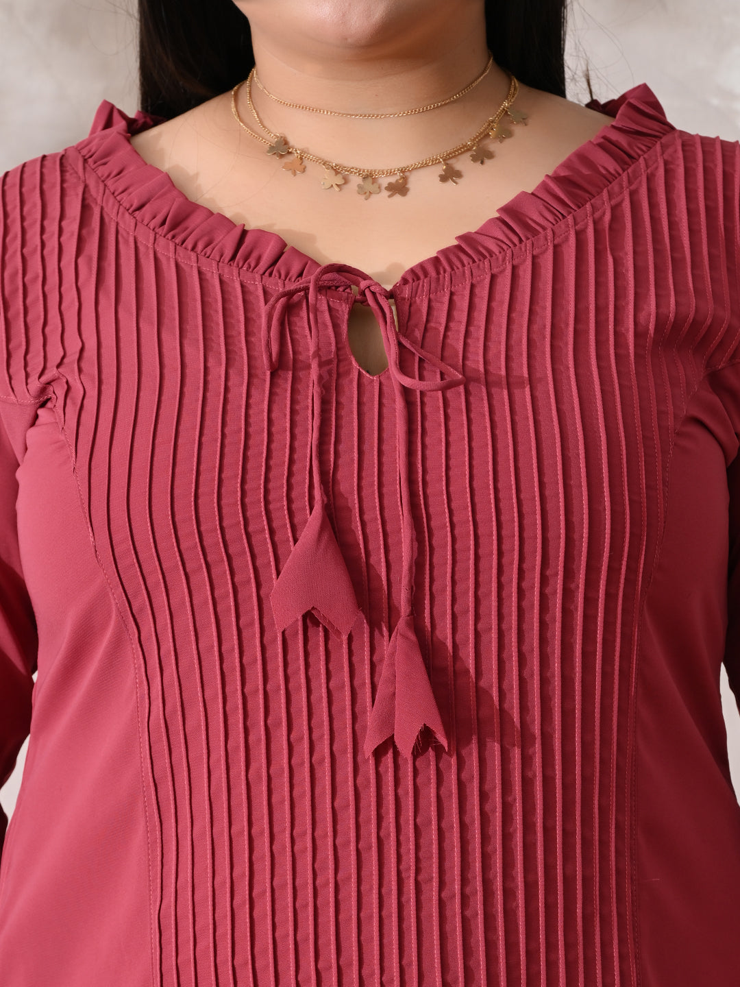 Ruby Essence Pintuck Crepe Dress